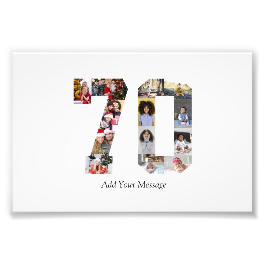 Nummer 70 Fotocollage Foto Afdruk (Voorkant)