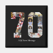 Nummer 70 Fotocollage Magneet (Voorkant)