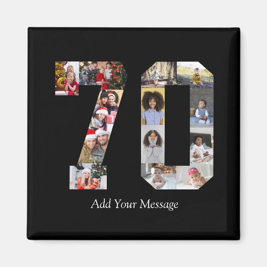 Nummer 70 Fotocollage Magneet (Voorkant)