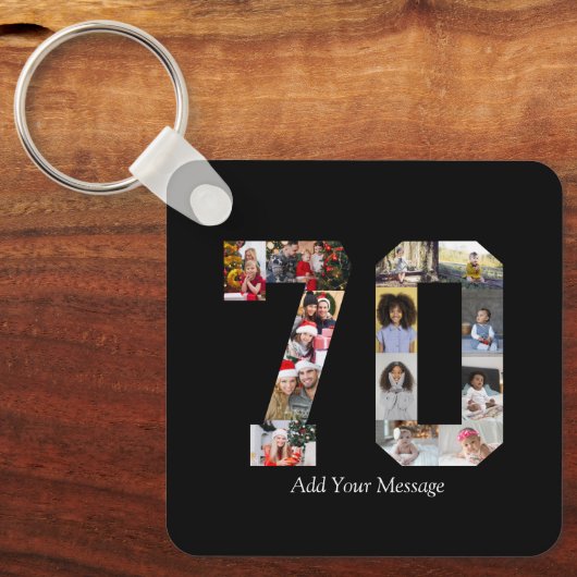 Nummer 70 Fotocollage Sleutelhanger (Voorkant)