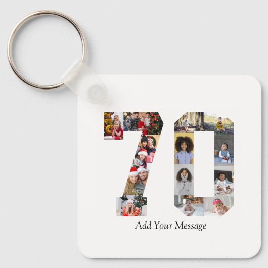 Nummer 70 Fotocollage Sleutelhanger (Voorkant)