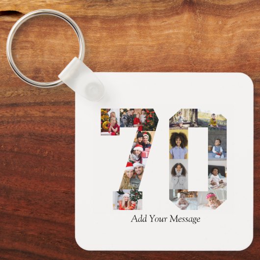 Nummer 70 Fotocollage Sleutelhanger (Voorkant)