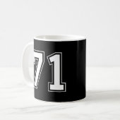 Nummer 71 koffiemok (Voorkant links)