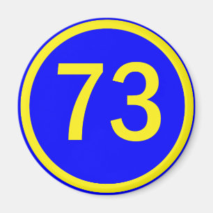 nummer 73 in een cirkel magneet