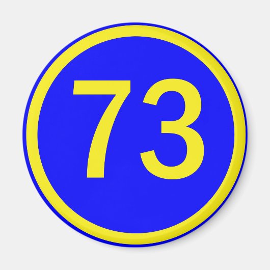 nummer 73 in een cirkel magneet (Voorkant)