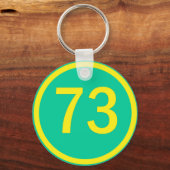 nummer 73 in een cirkel sleutelhanger (Voorkant)