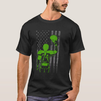 Nummer 74 Groen Vrouw Football Speler Vlag met H T-shirt
