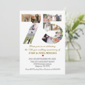 Nummer 75 Aangepaste foto bruiloft Jubileum Kaart (Staand voorkant)