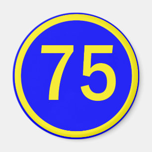 nummer 75 in een cirkel magneet