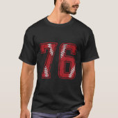 Nummer 76 Noodlijdende Baseball Jersey Nummer T-shirt (Voorkant)