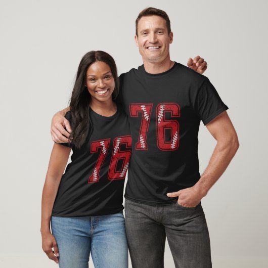 Nummer 76 Noodlijdende Baseball Jersey Nummer T-shirt (Unisex)