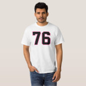 Nummer #76 Sports Jersey Pink Black Lucky No. T-shirt (Voorkant volledig)