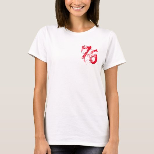 Nummer-76 T-shirt ontwerp, aanpasbaar (Voorkant)