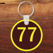 nummer 77 in een cirkel sleutelhanger (Voorkant)