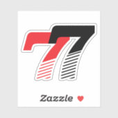 Nummer 77 Rood en Zwart Sticker (Vel)