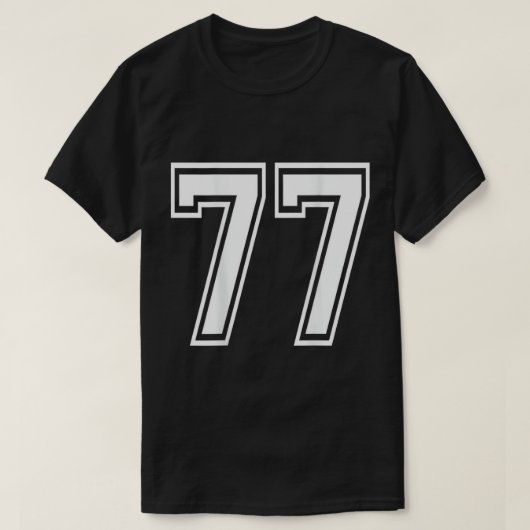 Nummer 77 T-Shirt Sportspellen achteraan Shi (Design voorkant)