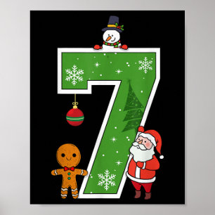 Nummer 7 67 Meme Koppel Pyjama Kerst Matchende Poster