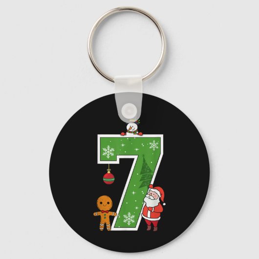 Nummer 7 67 Meme Koppel Pyjama Kerst Matching Sleutelhanger (Voorkant)