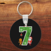 Nummer 7 67 Meme Koppel Pyjama Kerst Matching Sleutelhanger (Voorkant)