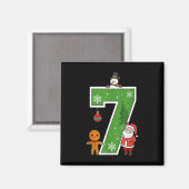 Nummer 7 67 Meme Koppel Pyjama Kerst Overeenkomend Magneet (Voorkant / Achterkant)