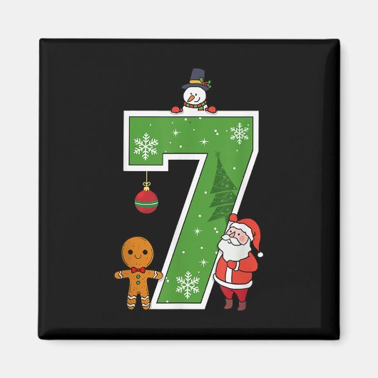 Nummer 7 67 Meme Koppel Pyjama Kerst Overeenkomend Magneet (Voorkant)