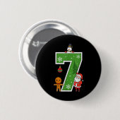Nummer 7 67 Meme Koppel Pyjama Kerst Overeenkomend Ronde Button 5,7 Cm (Voorkant /achterkant)
