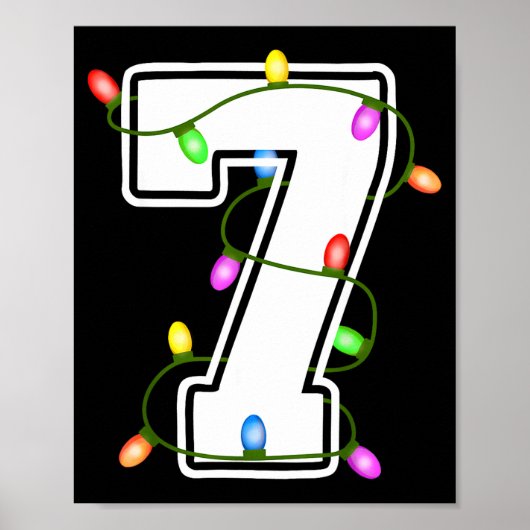 Nummer 7 7e verjaardag jongen Kerstmis Gefelicitee Poster (Voorkant)