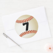 Nummer 7 Baseball Ronde Sticker (Envelop)
