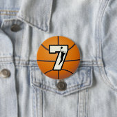 Nummer 7 Basketball en Player Ronde Button 7,6 Cm (In situ)