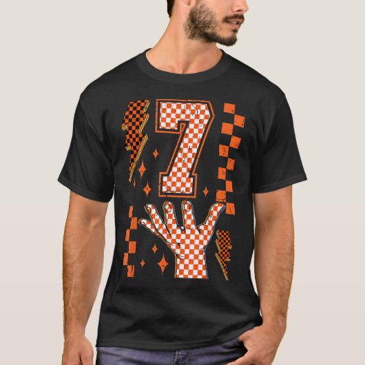 Nummer 7 Bijpassend 67 Meme Geruite Halloween Kost T-shirt (Voorkant)