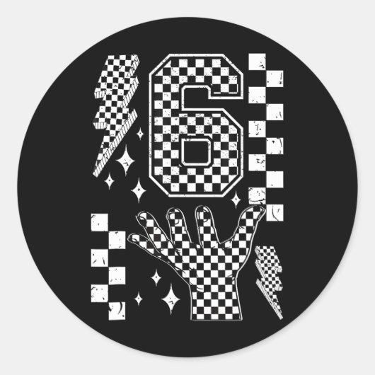Nummer 7 Bijpassend 67 Meme Geruite Kostuum Kinder Ronde Sticker (Voorkant)
