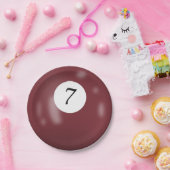 Nummer 7 biljartbal papieren bordje (Feest)