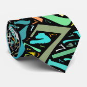 Nummer 7 Collage Stropdas (Opgerold)