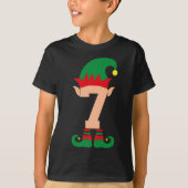 Nummer 7 Elf Kerst Thema 7 Year Old Boys kinder T-shirt (Voorkant)