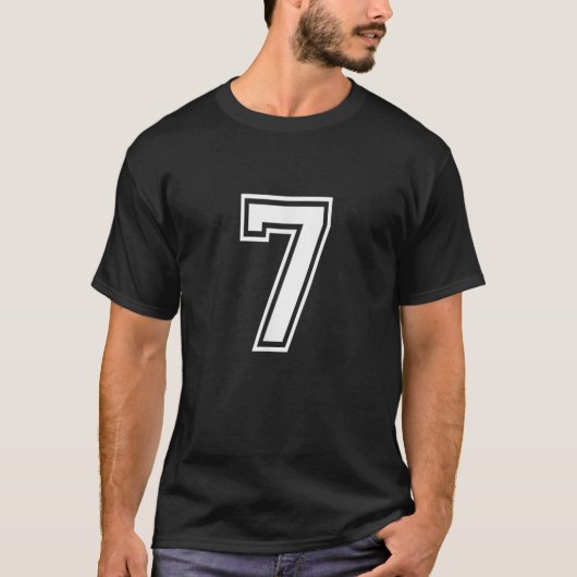 Nummer 7 Front Back Varsity Sports Team 7e Geboort T-shirt (Voorkant)