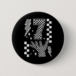 Nummer 7 Gerelateerd 67 Meme Geruite Kostuum Kinde Ronde Button 5,7 Cm