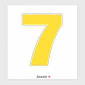 Nummer 7 Gold en White Sticker (Vel)