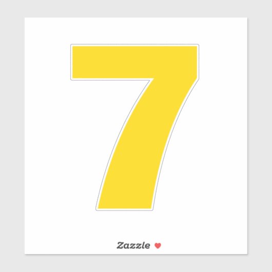 Nummer 7 Gold en White Sticker (Vel)