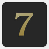 Nummer 7 goud vierkante sticker (Voorkant)