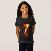 Nummer 7 Graphic Arts in Fire Flame T-shirt (Voorkant volledig)