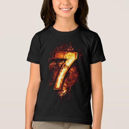 Nummer 7 Graphics Arts in Fire Flame Tri-Blend Shirt (Voorkant)