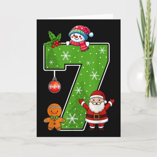 Nummer 7 Grappig 67 Meme Koppel Pyjama Kerstmis Ma Kaart (Voorkant)