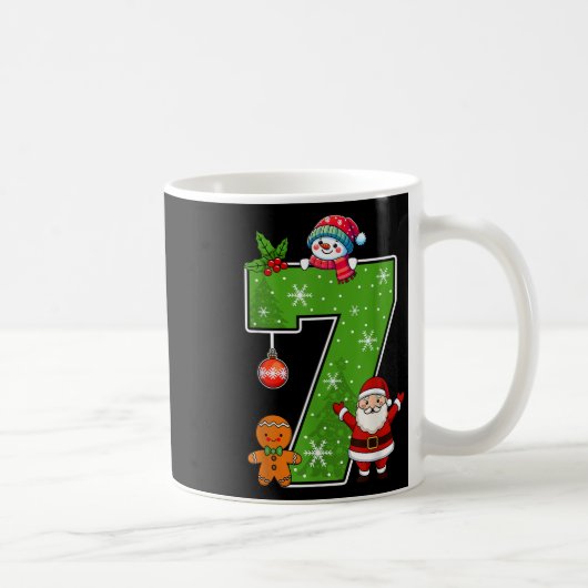 Nummer 7 Grappig 67 Meme Koppel Pyjama Kerstmis Ma Koffiemok (Rechts)