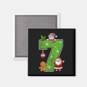 Nummer 7 Grappig 67 Meme Koppel Pyjama Kerstmis Ma Magneet (Voorkant / Achterkant)