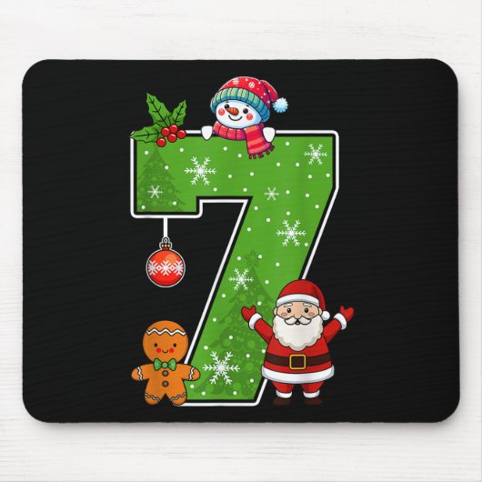Nummer 7 Grappig 67 Meme Koppel Pyjama Kerstmis Ma Muismat (Voorkant)