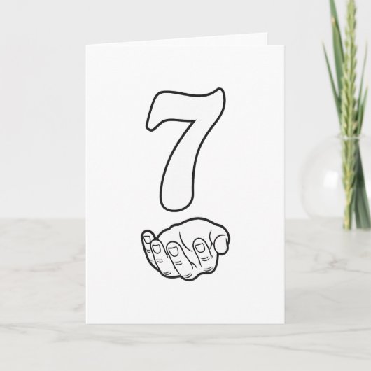 Nummer 7 Grappig 67 Six Seven Meme handen koppel M Kaart (Voorkant)