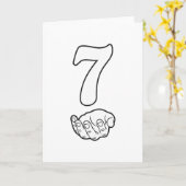 Nummer 7 Grappig 67 Six Seven Meme handen koppel M Kaart (Gele Bloem)