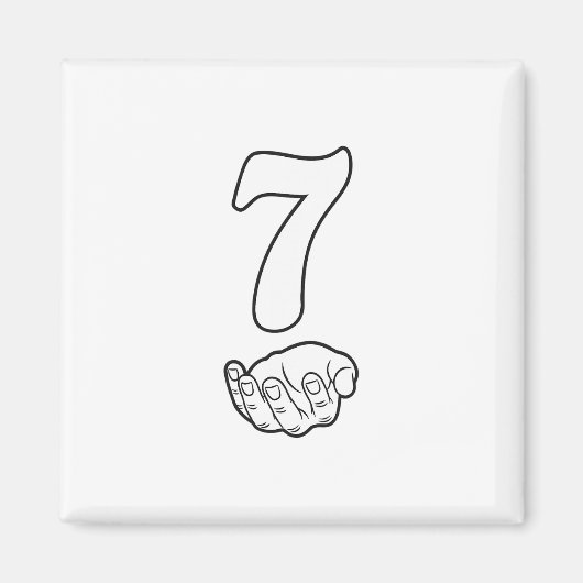 Nummer 7 Grappig 67 Six Seven Meme Handen Koppel M Magneet (Voorkant)