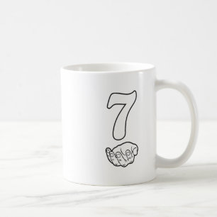 Nummer 7 Grappig 67 Zes Zeven Meme Handen Koppel M Koffiemok