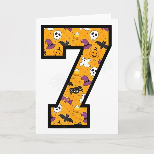 Nummer 7 Grappige Meme Zin 6 7 Zes Zeven Halloween Kaart (Voorkant)